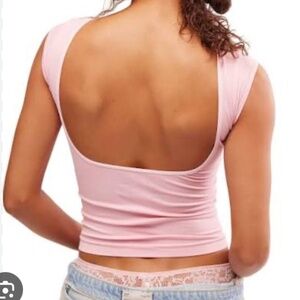 NWOT Free People backless pink top XS/S